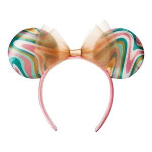 Disney Parks Swirl Pink Green Minnie Mouse Ear Headband